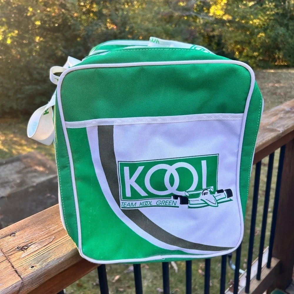 Vintage Kool Team Racing small duffle bag Green and white No strap